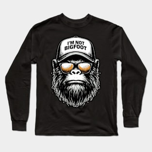 Funny Bigfoot In Disguise Sunglasses Trucker Long Sleeve T-Shirt